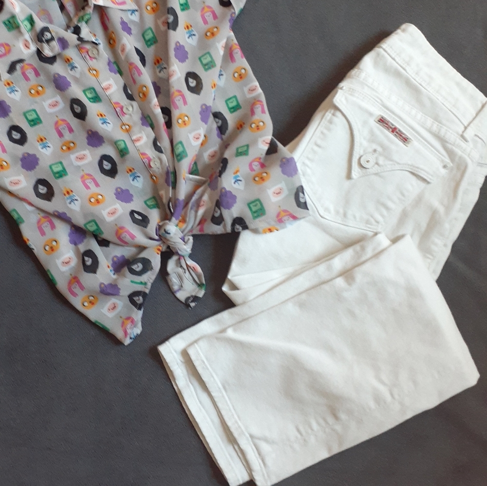 White Hudson Cropped Jeans